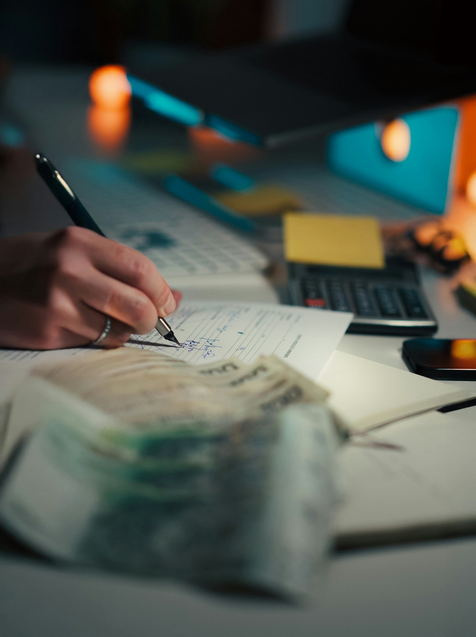 Persona revisando información financiera